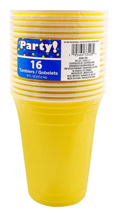 Paper Cups 16 oz, Yellow (16 ct)