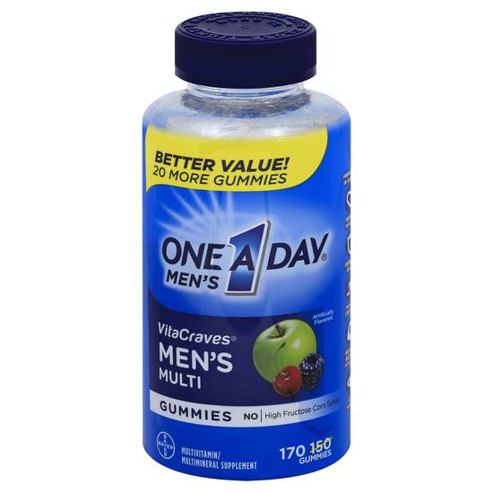 Bayer One a Day Men's Multivitamin Gummies (170 ct)