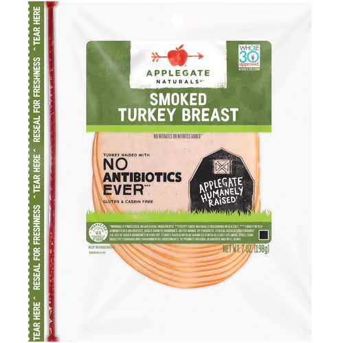 Applegate Naturals Smoked Turkey Breast, Sliced
