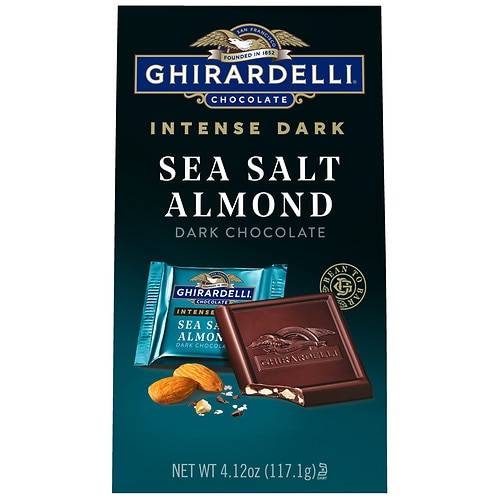 Ghirardelli Intense Dark Squares Bag Sea Salt Almond - 4.12 oz