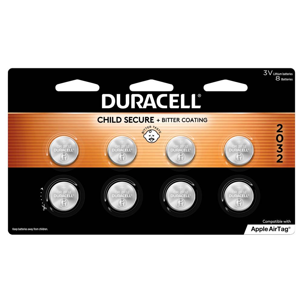 Duracell 2032 3v Lithium Coin Batteries (8 ct)