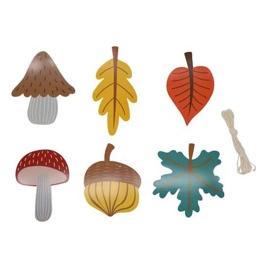 Celebrate It Fall Leaf Acorn & Mushroom Banner, 8 Ft, Multicolor