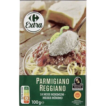 Parmigiano Reggiano râpé AOP CARREFOUR EXTRA - le sachet de 100g