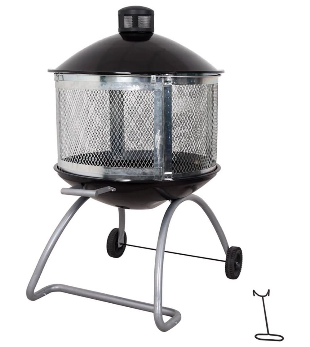 Living Accents 28 In. W Porcelain/Steel Round Wood Fire Pit