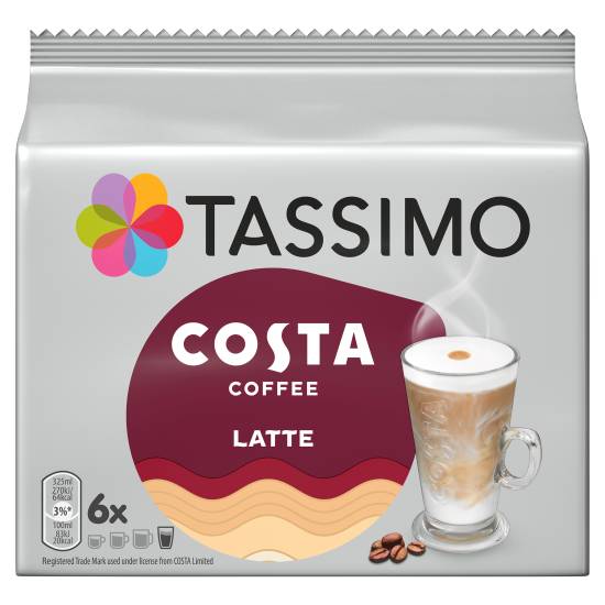 Tassimo Costa Latte Coffee Pods X6