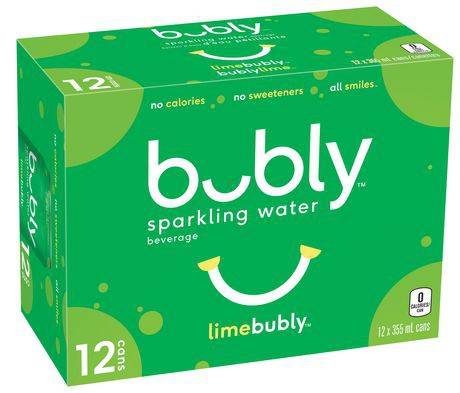 Bubly bubly eau pétillante (lime) (12 x 355 ml) - sparkling water beverage (lime) (12 x 355 ml)