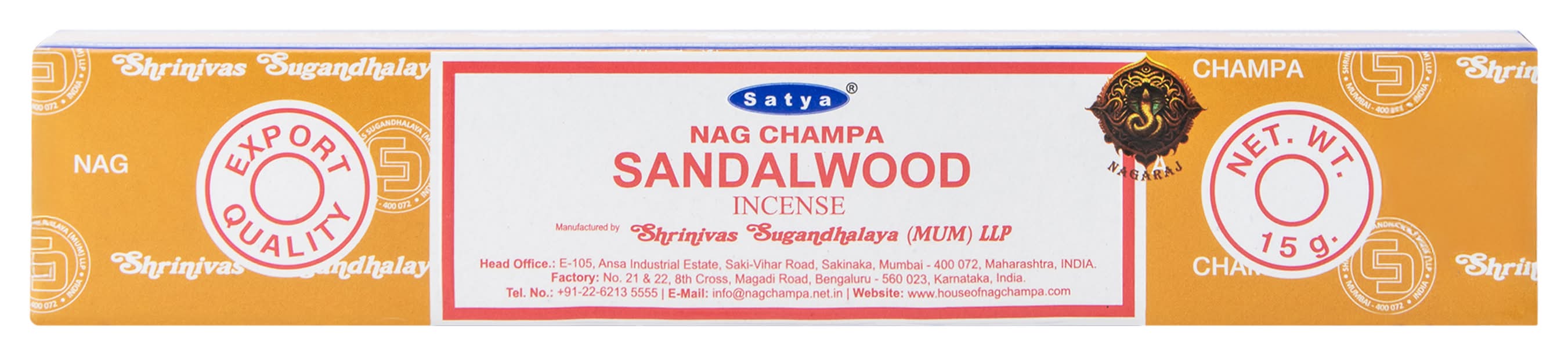 Satya® Naga Champa Sandalwood Incense Sandalwood