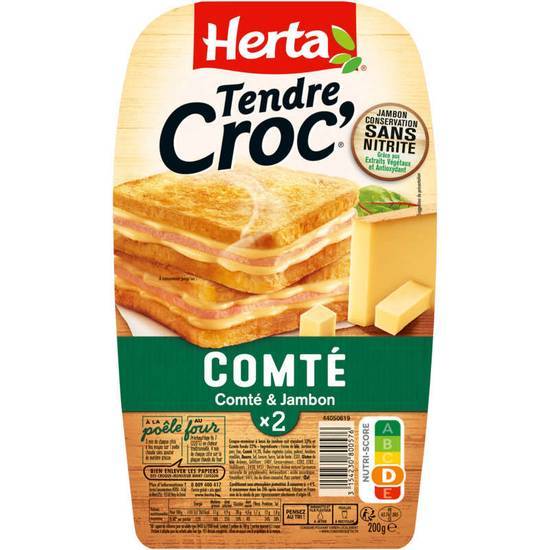 Herta Tendre Croc - Croque-monsieur - Comté jambon - x2 200 g