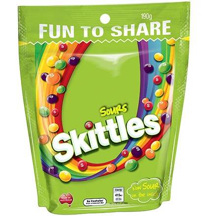 Skittles Sours Share Lolly Bag 190g