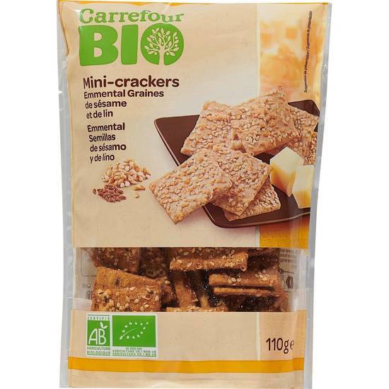 Carrefour Bio - Mini crackers emmental graines de sésame et lin