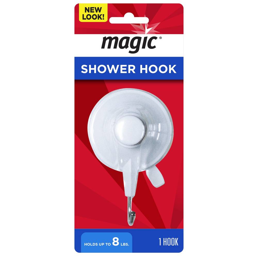 Magic White Plastic Single Shower Curtain Hooks | 3023