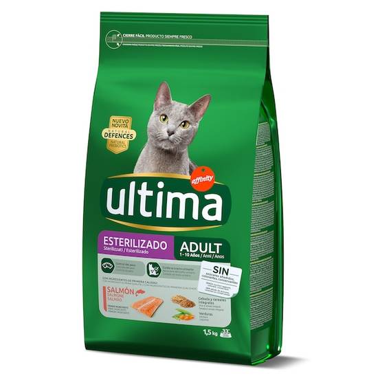 Alimento para gatos esterilizados con salmón Última bolsa 1.5 kg