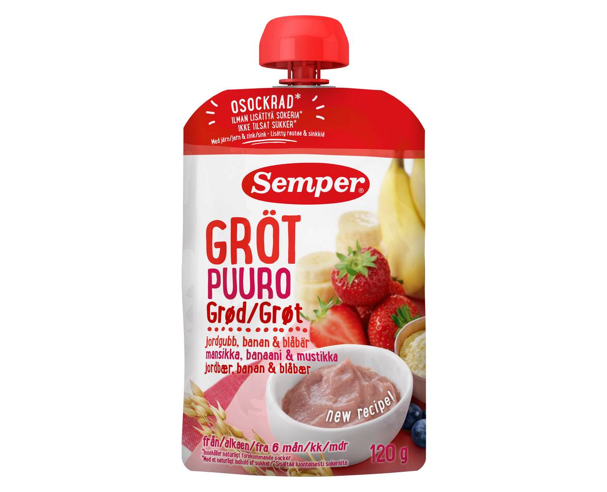 SEMPER POUCH GRÖT JORDG/BANAN 6M 120G