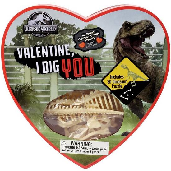 Frankford Jurassic World Gummy Hearts Valentine's Day Box, 3.17oz