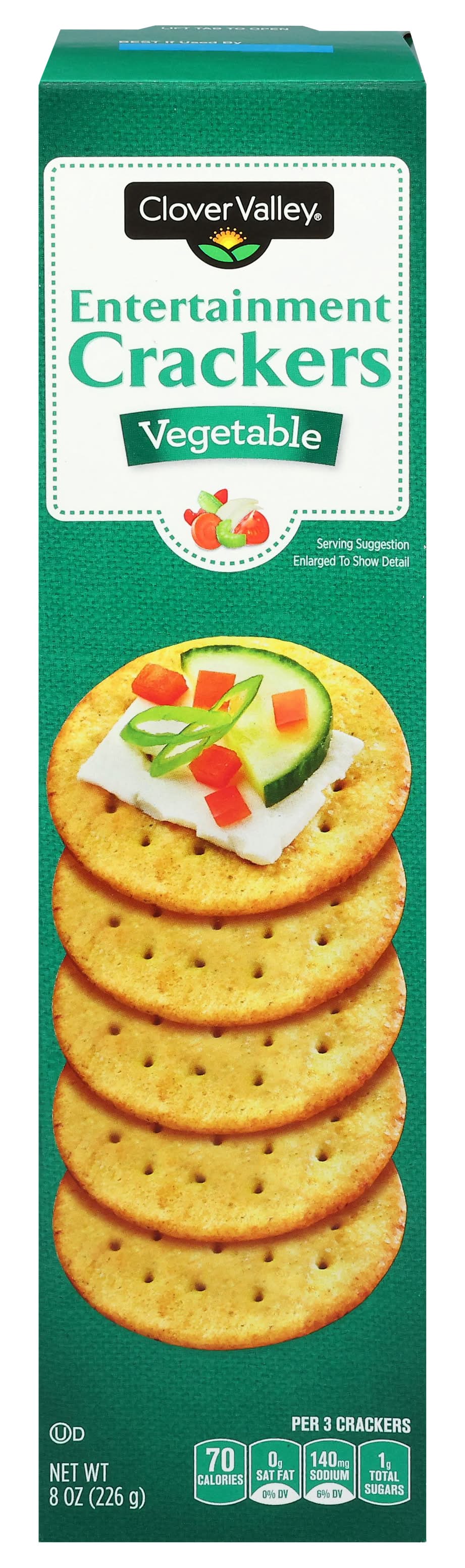 Clover Valley Entertainment Crackers, Vegetable (8 oz)
