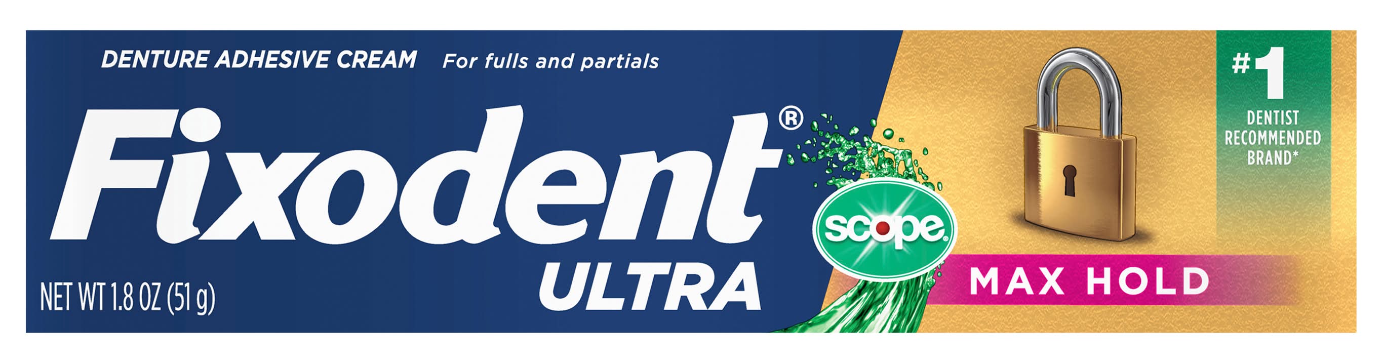 Fixodent Ultra With Scope Flavor, Denture Adhesive (1.8 oz)