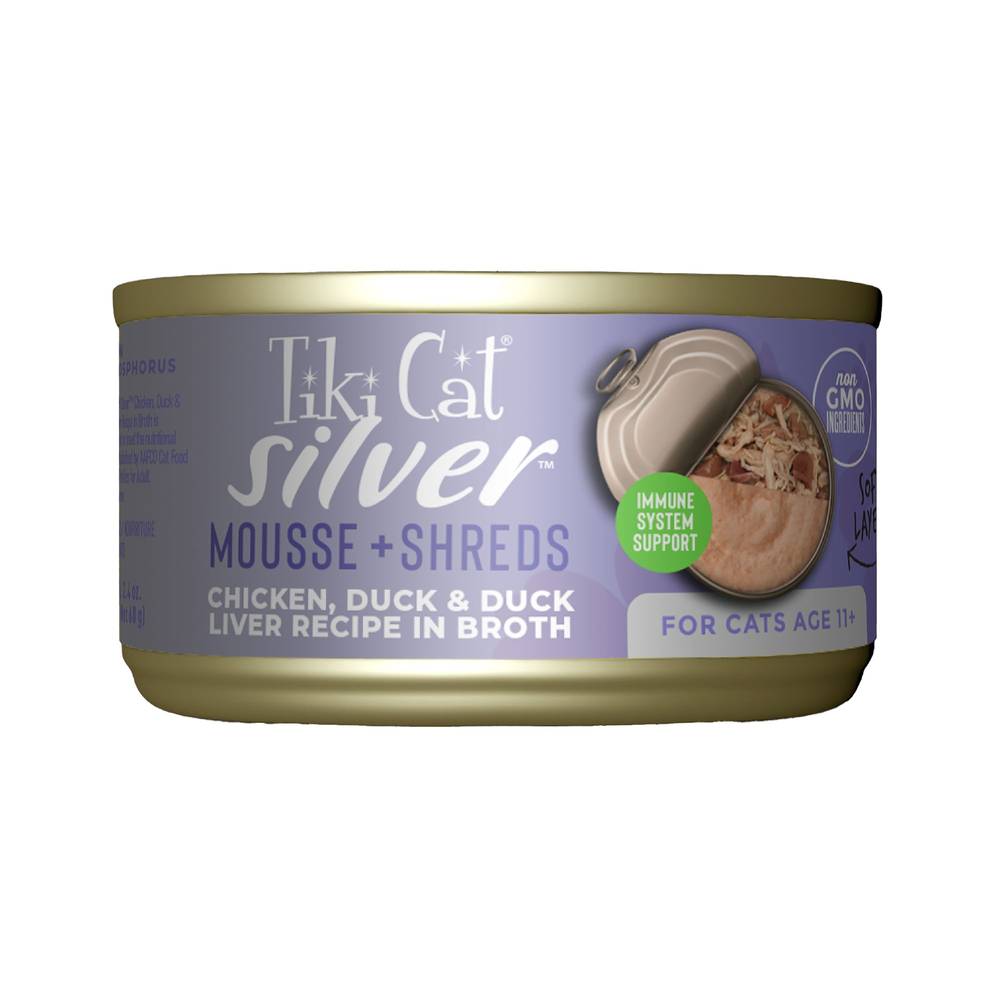 Tiki Cat Silver Mousse Shreds Senior Wet Cat Food