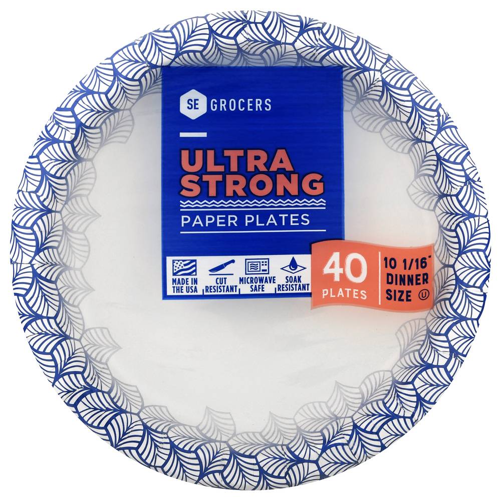 SE Grocers 10" Ultra Strong Paper Plates