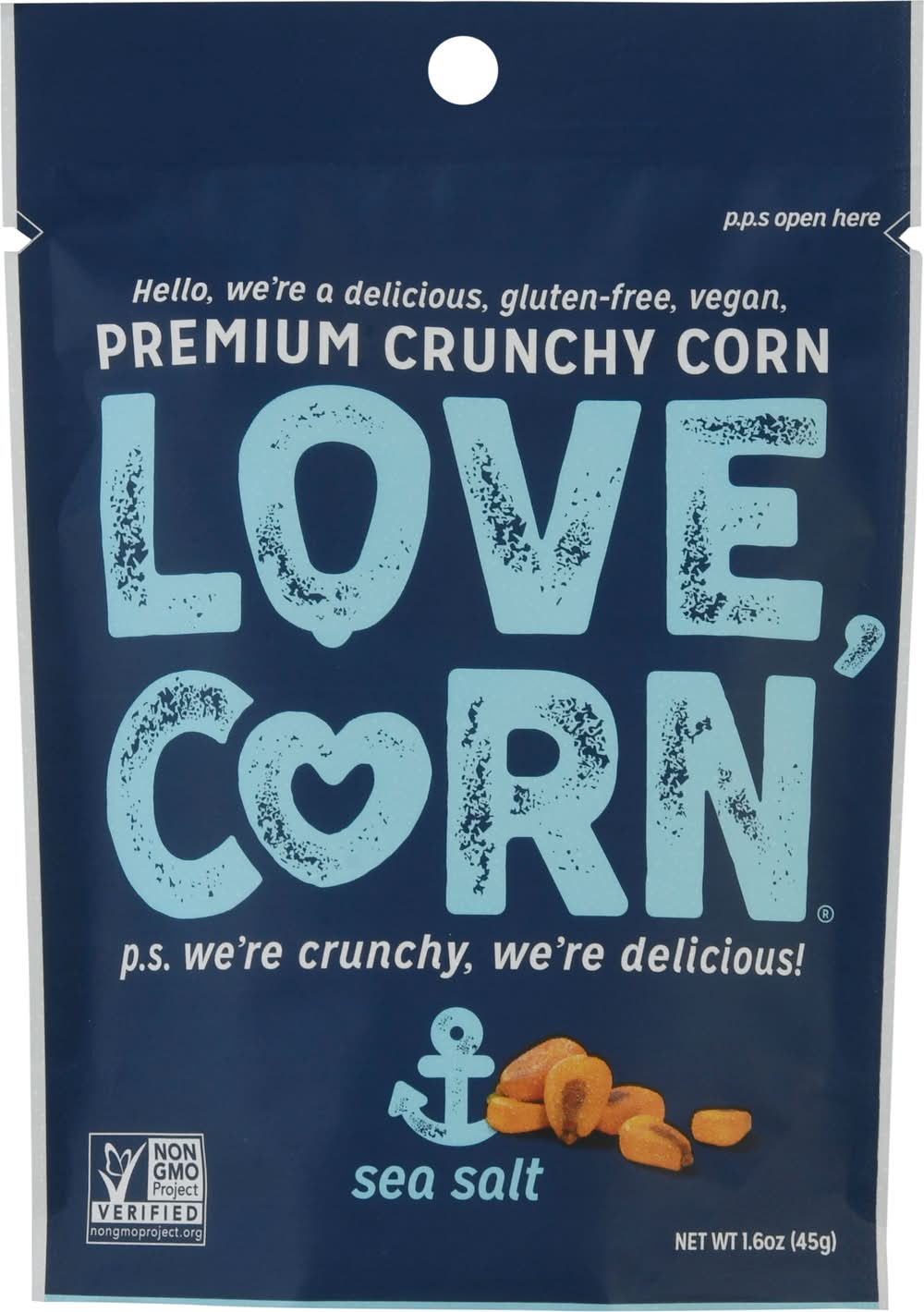 Love Corn Premium Crunchy Corn Snack, Sea Salt (1.6 oz)