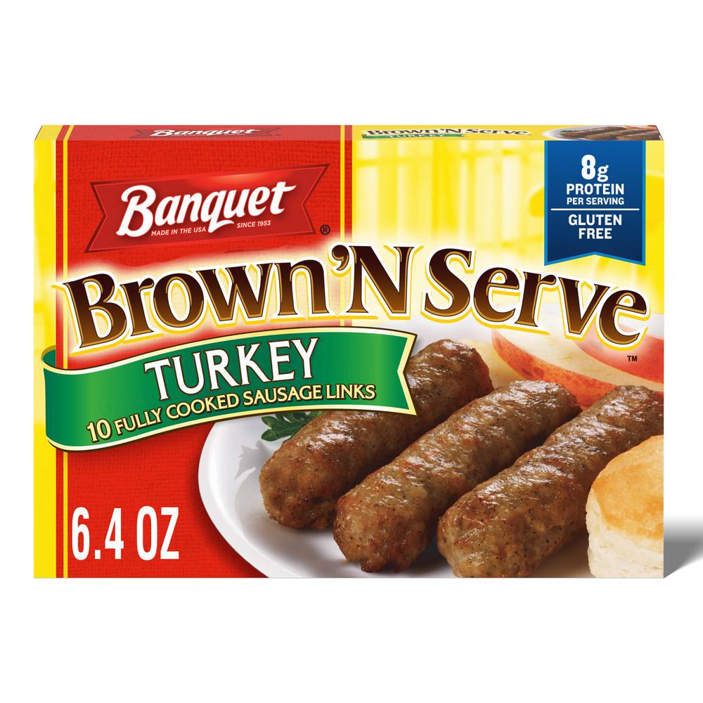 Banquet Brown'n Serve Fully Cooked Turkey Sausage Links (10 ct, 6.4oz)