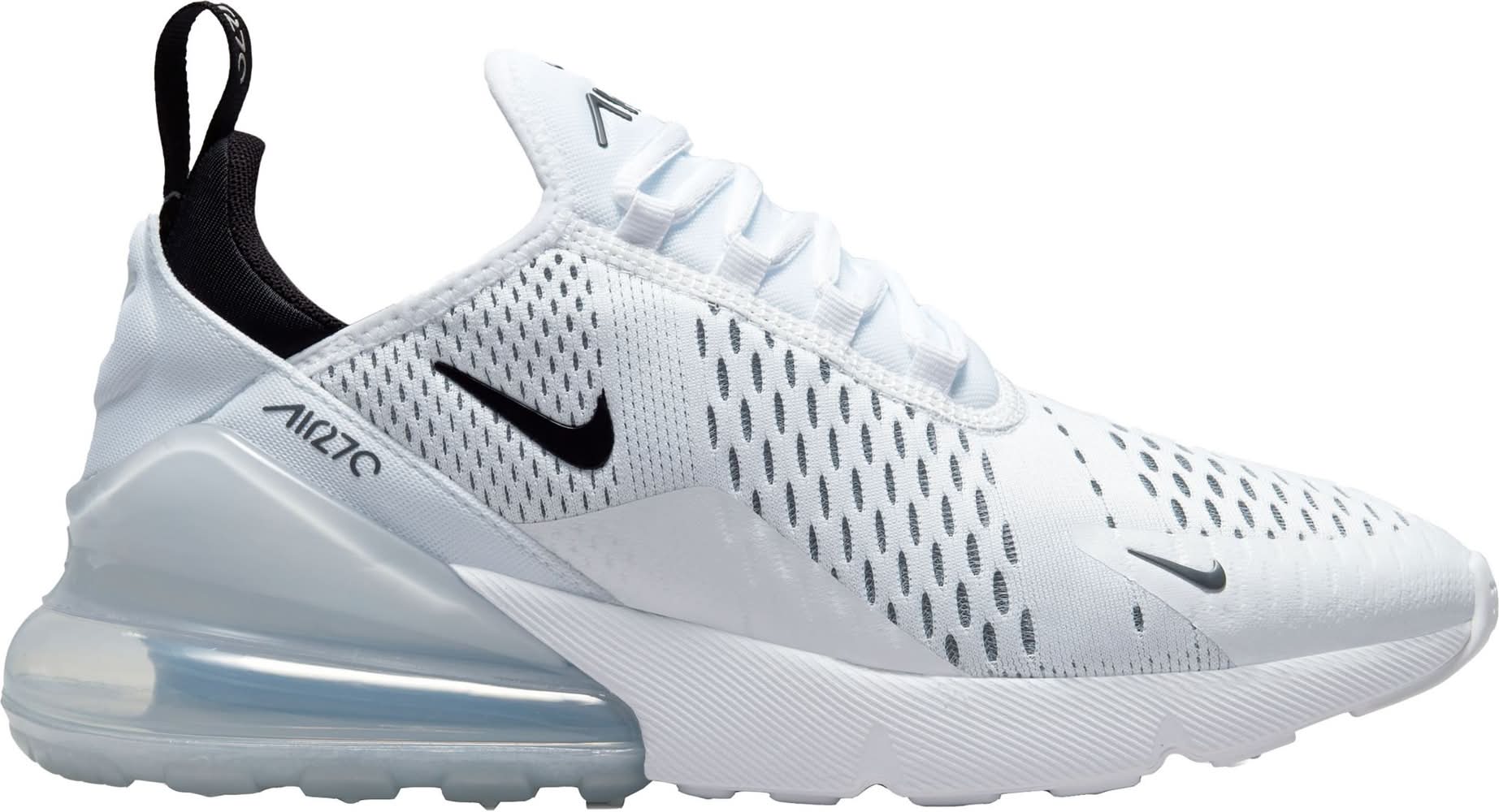 Nike Women's Air Max 270 Shoes (White/Black, 8.5)