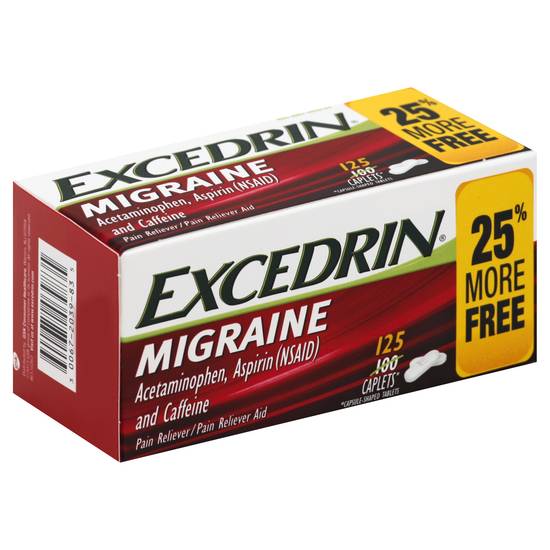 Excedrin Migraine Pain Reliever Caplets (125 ct)