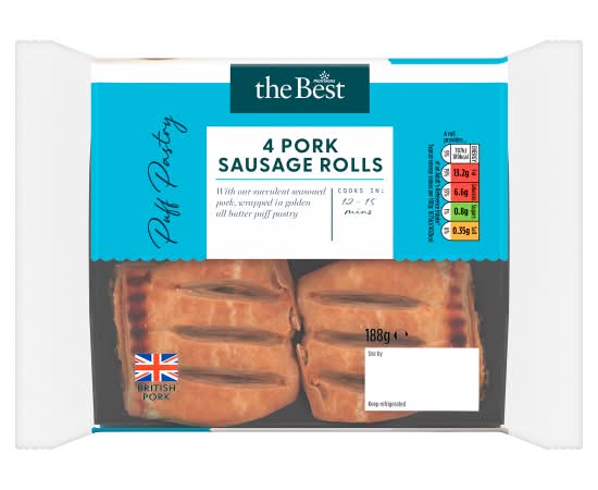 Morrisons The Best Pork Sausage Rolls (4 pack)