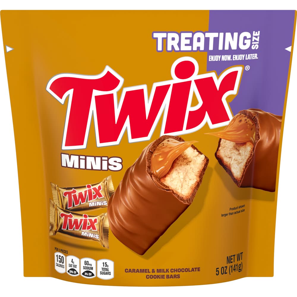 Twix Minis Candy Bars Treat Size, Caramel-Milk Chocolate (5 oz)