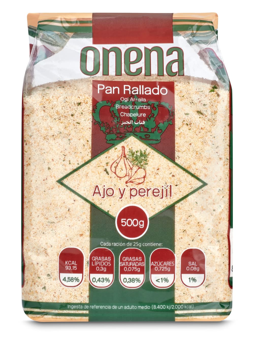 Pan Rallado Ajo Y Perejil Onena Paquete 500 G