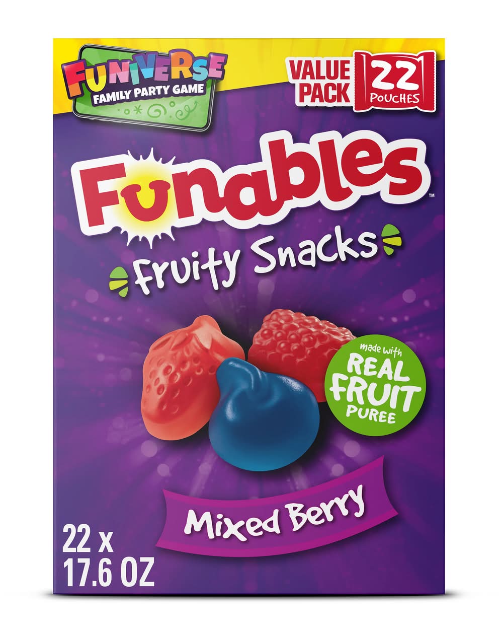 Funables Value pack Fruity Snacks, Mixed Berry (17.6 oz, 22 ct)