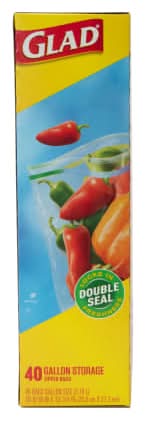 Glad® Gallon Storage Zipper Bags 40-Count