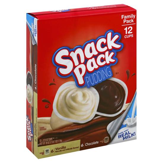 Snack pack Chocolate & Vanilla Pudding Family pack (12 ct)
