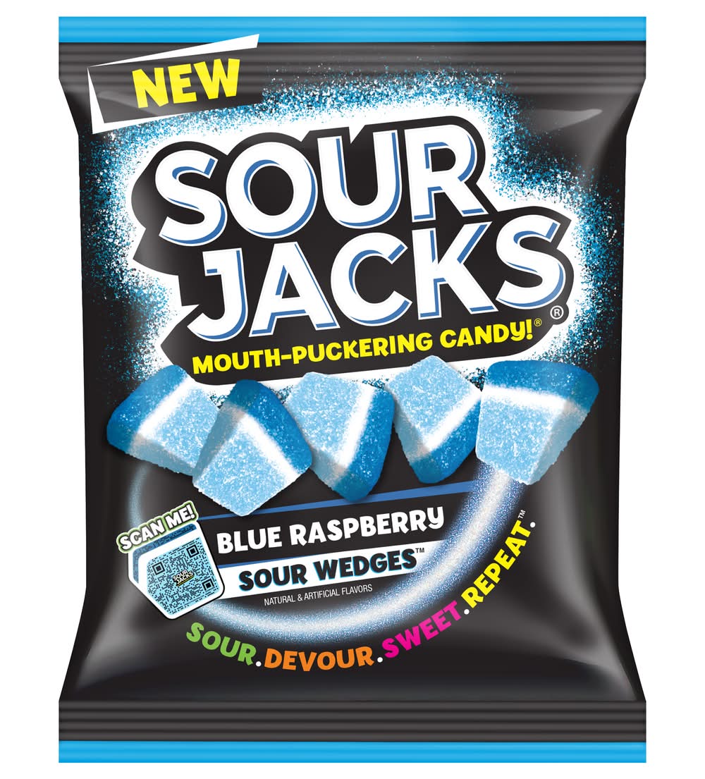 Sour Jacks Mouth Puckering Candy Wedges, Blue Raspberry (5 oz)