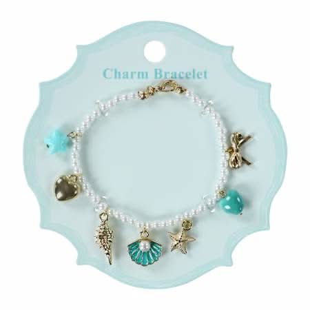 Designer Charm Bracelets 1-Count Gold/Pearl/Turquoise