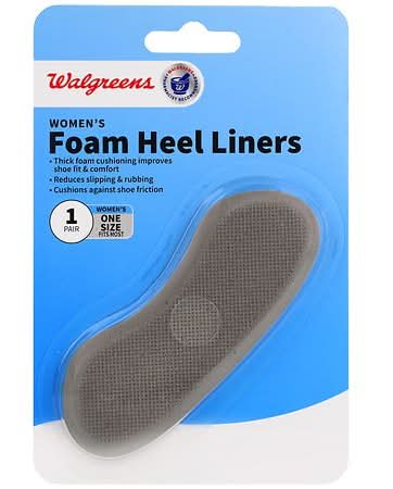 Walgreens Women's Foam Heel Liners, Grey