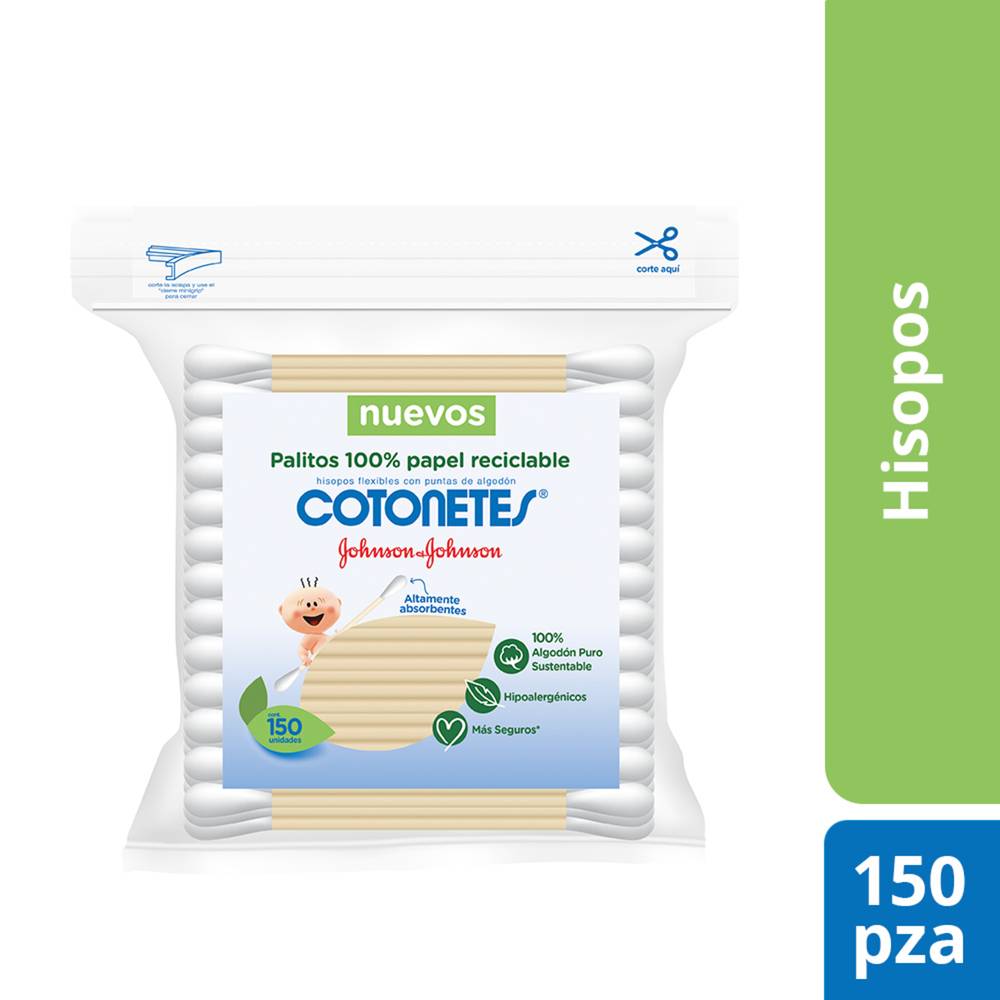 Johnson & johnson cotonetes (doypack 150 piezas)