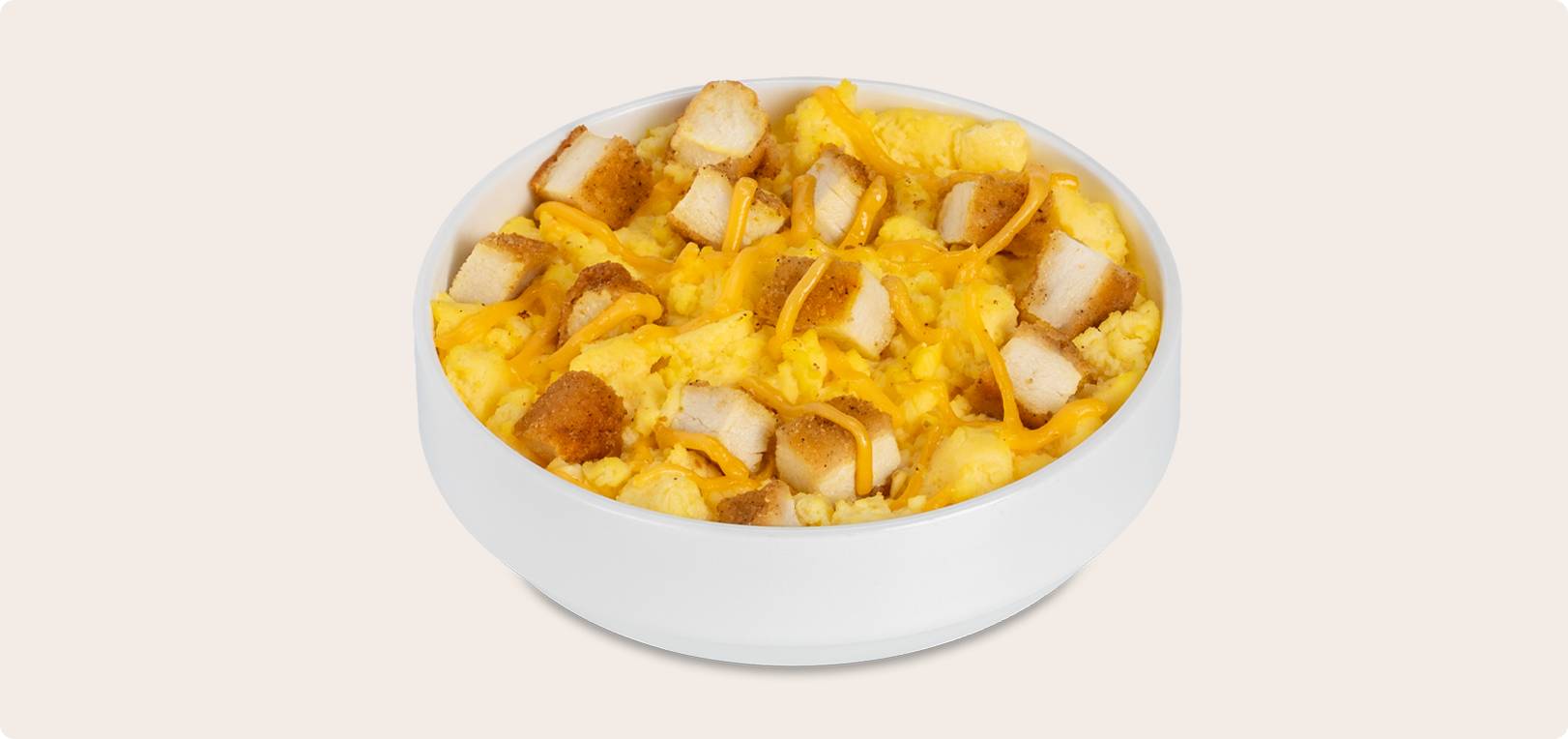 Breaded Chicken, Egg & Cheese Bowl