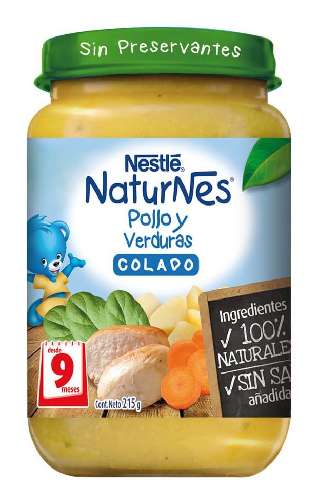 NaturNes · Colado sin sal - Pollo-Verduras - A partir de 9 meses (215 g)
