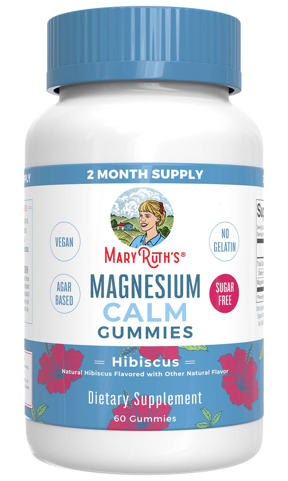 MaryRuth's Magnesium Calm Gummies, Hibiscus (60 ct)
