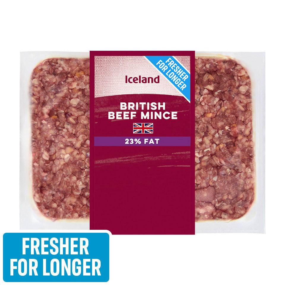 Iceland Vacpac British Beef Mince (500g)