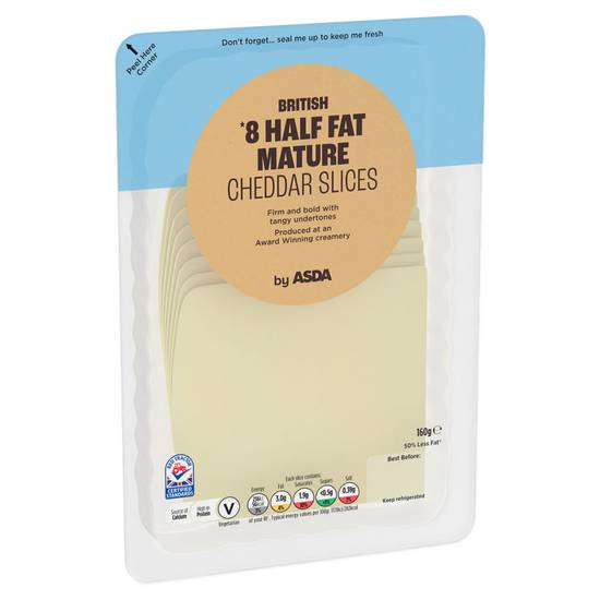 Asda 8 Mature Sliced British Cheese 160g