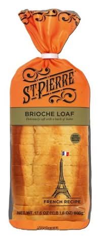 St. Pierre Brioche Bread Loaf with Butter Pre-Sliced