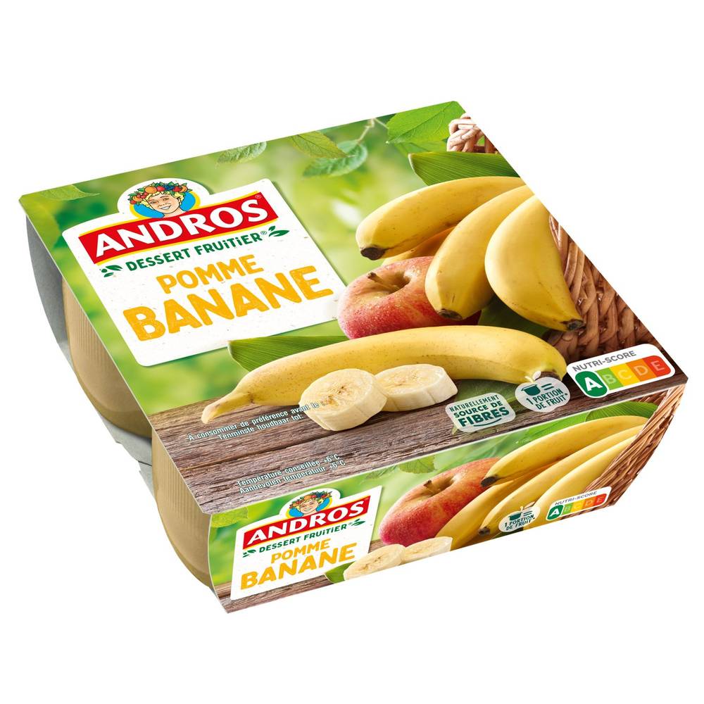 Compote Pomme Banane ANDROS - les 4 pots de 100g