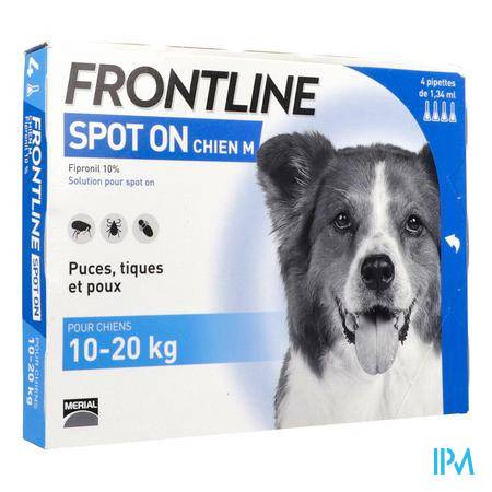 Frontline Spot On Chien M Solution 1ml34 X4 Antiparasitaire - Vétérinaire