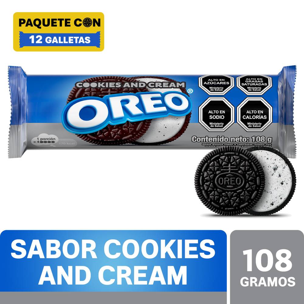 Oreo · Galletas cookies and cream (108 g)