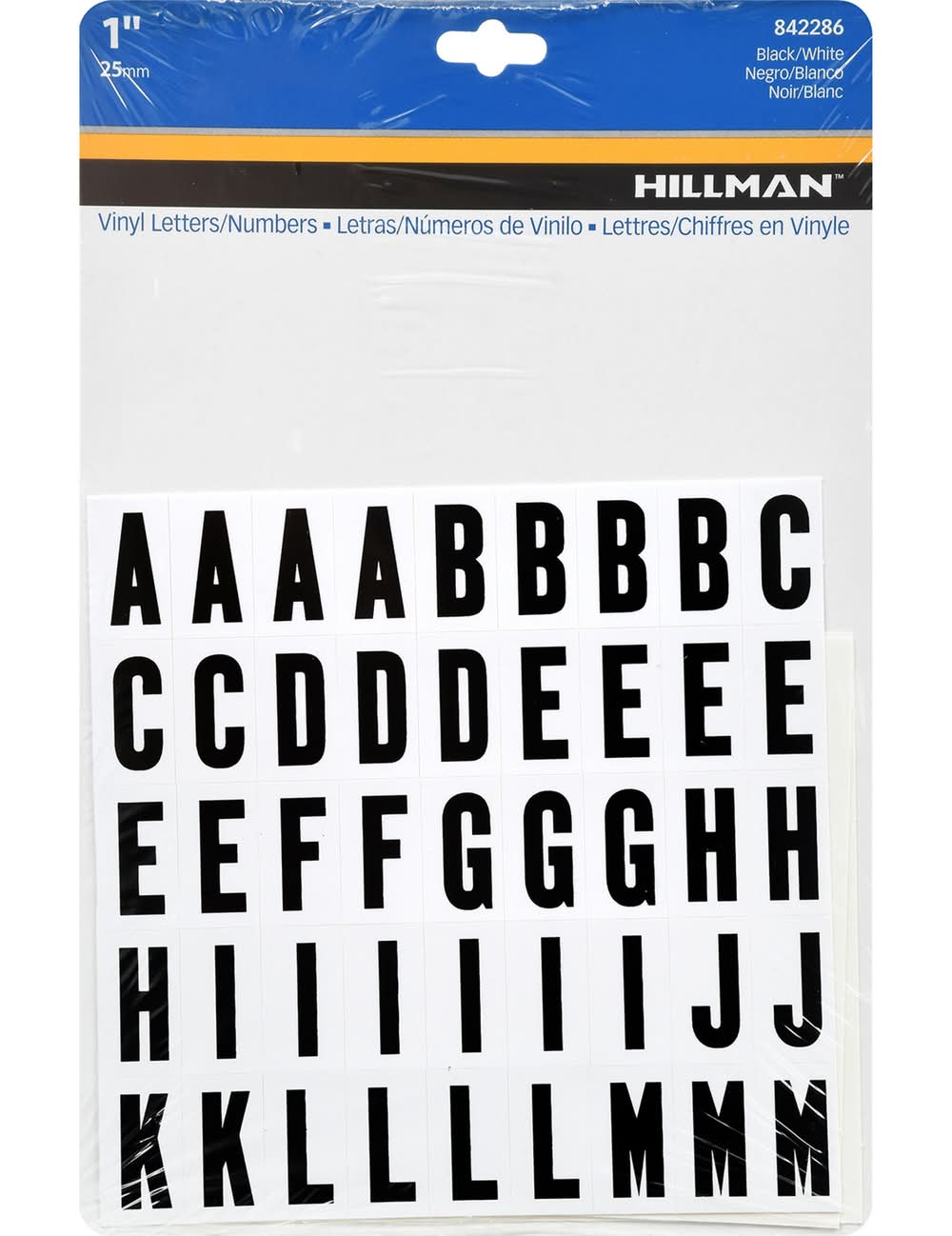 Hillman 1 In. Black Vinyl Self-Adhesive Letter And Number Set 0-9, A-Z 117 Pc