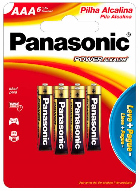 Panasonic pilha alcalina palito aaa (6 unidades)