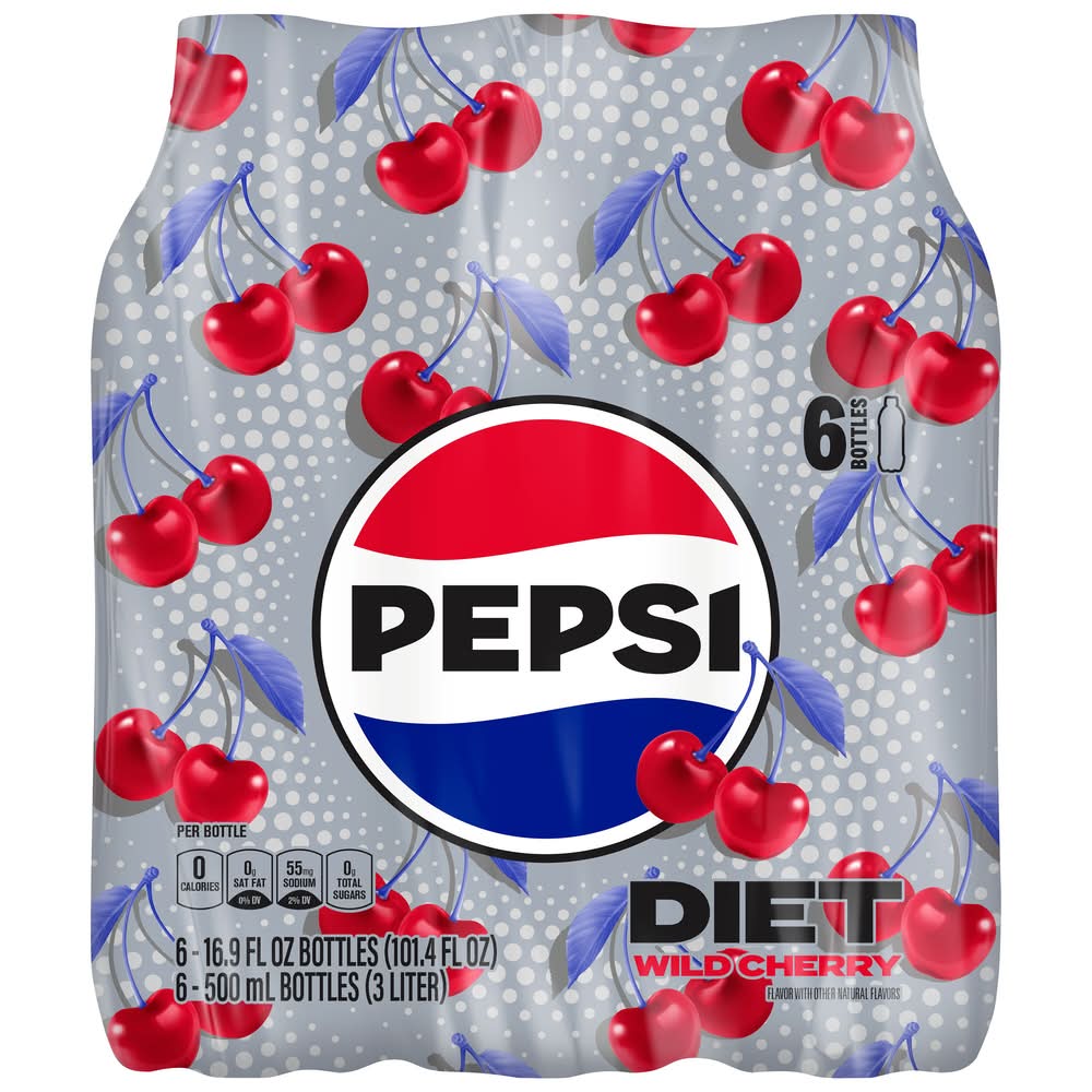 Pepsi Diet Cola, Wild Cherry (6 x 16.9 fl oz)