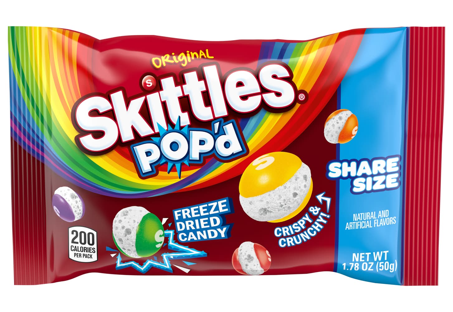 Skittles Pop'd Original Freeze Dried Candy (1.78 oz)