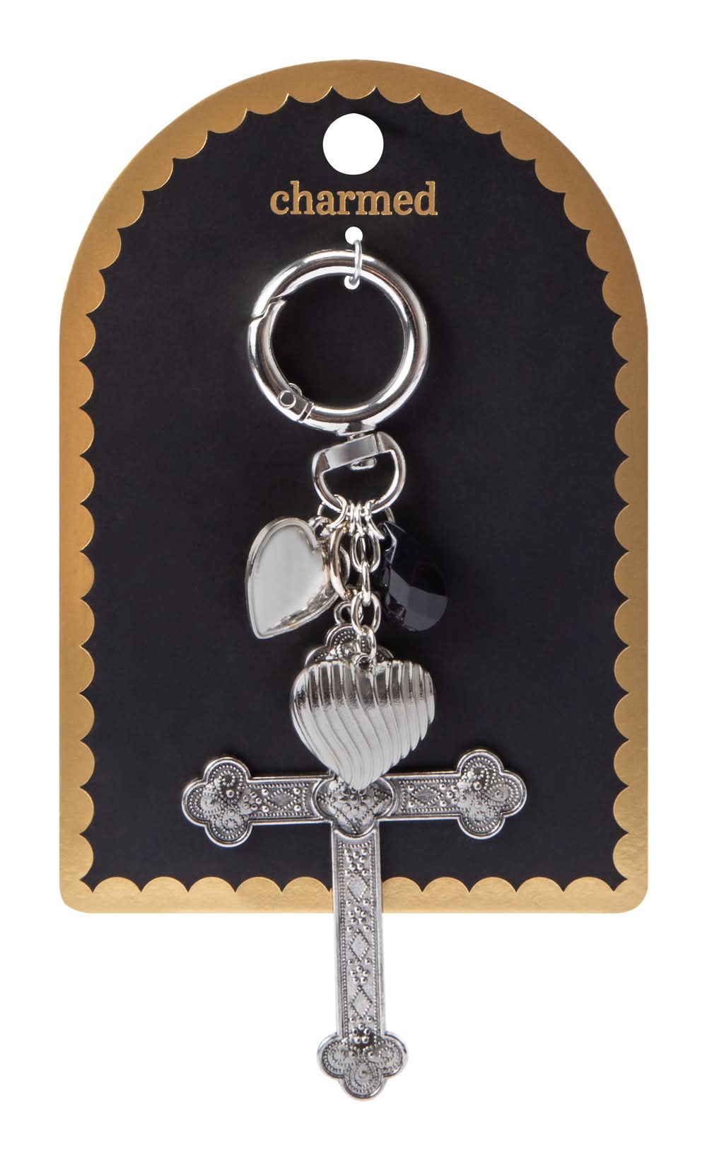 Charmed Cluster Heart Key Ring